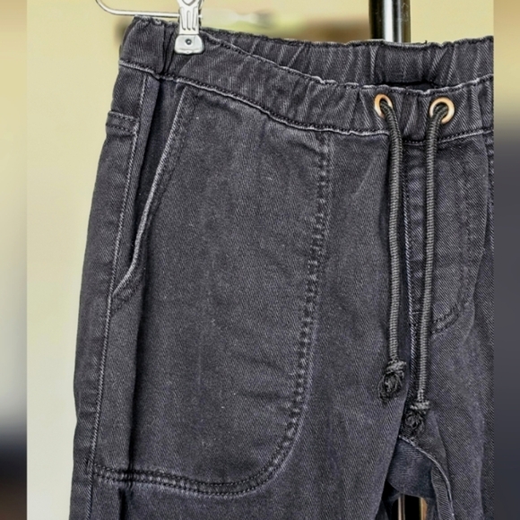 One Teaspoon Worn Black Shabbies Drawstring Boyfriend Jeans - Picture 3 of 9